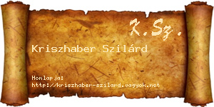 Kriszhaber Szilárd névjegykártya